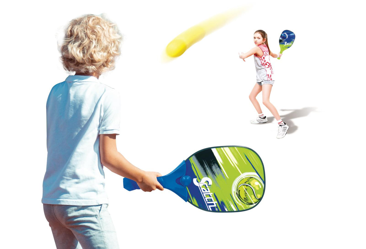 Scatch Paddleball Set | 4pcs | Green & Blue | Ergonomic Handle