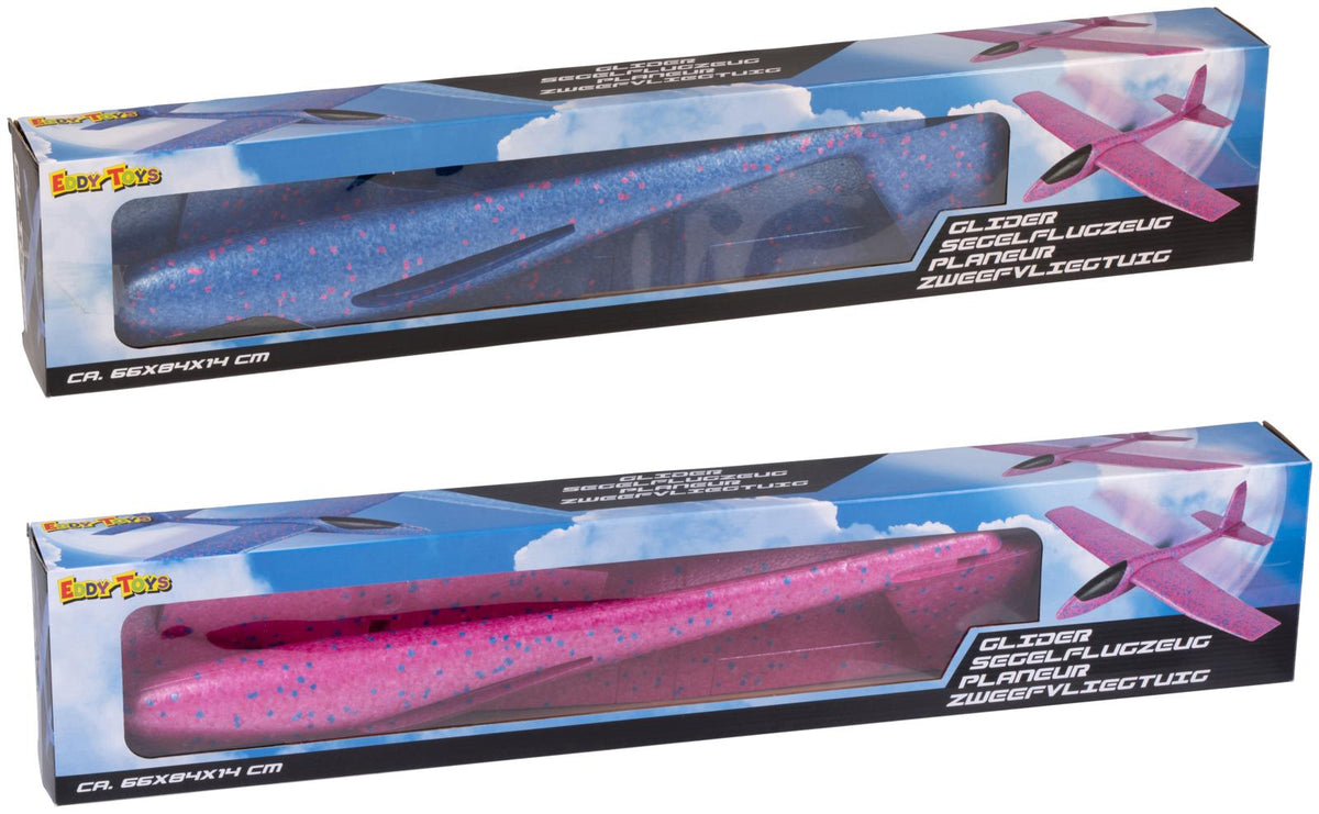 Eddy Toys Glider Plane | Blue & Pink | Lightweight Foam