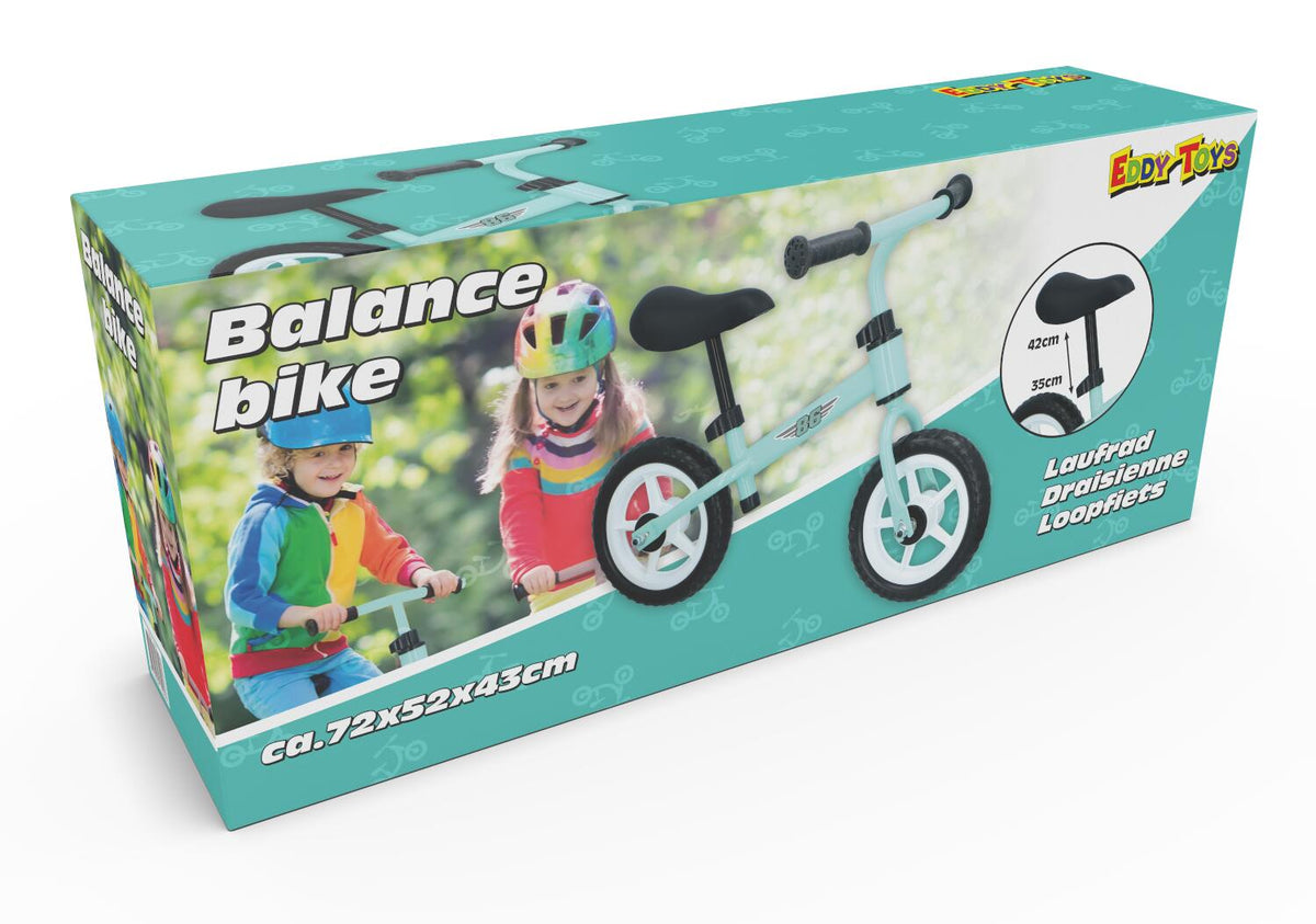 Eddy Toys Balance Bike | Blue & Pink | Adjustable & Lightweight