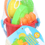 Eddy Toys Sandbucket Set | 7pce Durable Plastic | Mesh Bag