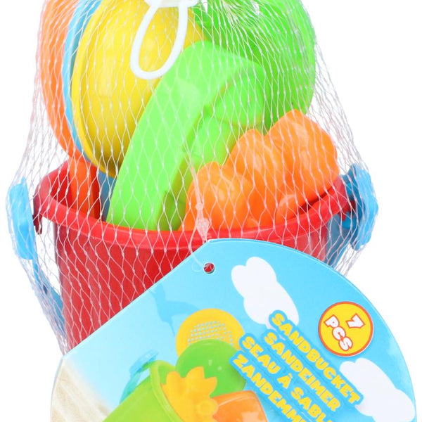 Eddy Toys Sandbucket Set | 7pce Durable Plastic | Mesh Bag