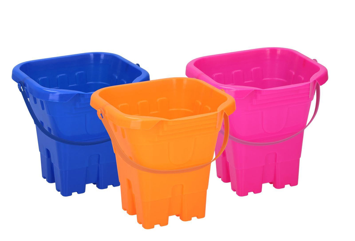 Eddy Toys Castle Sandbucket 20cm | 3 Assorted Colours