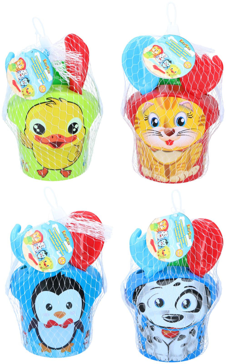 Eddy Toys Animal Sandbucket Set | 4pcs Vibrant Colors