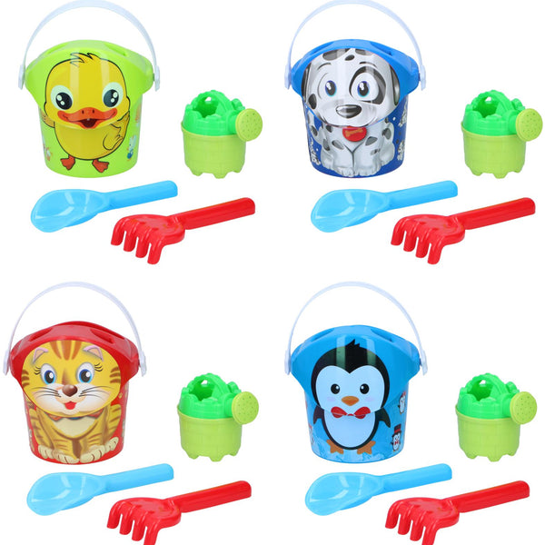 Eddy Toys Animal Sandbucket Set | 4pcs Vibrant Colors