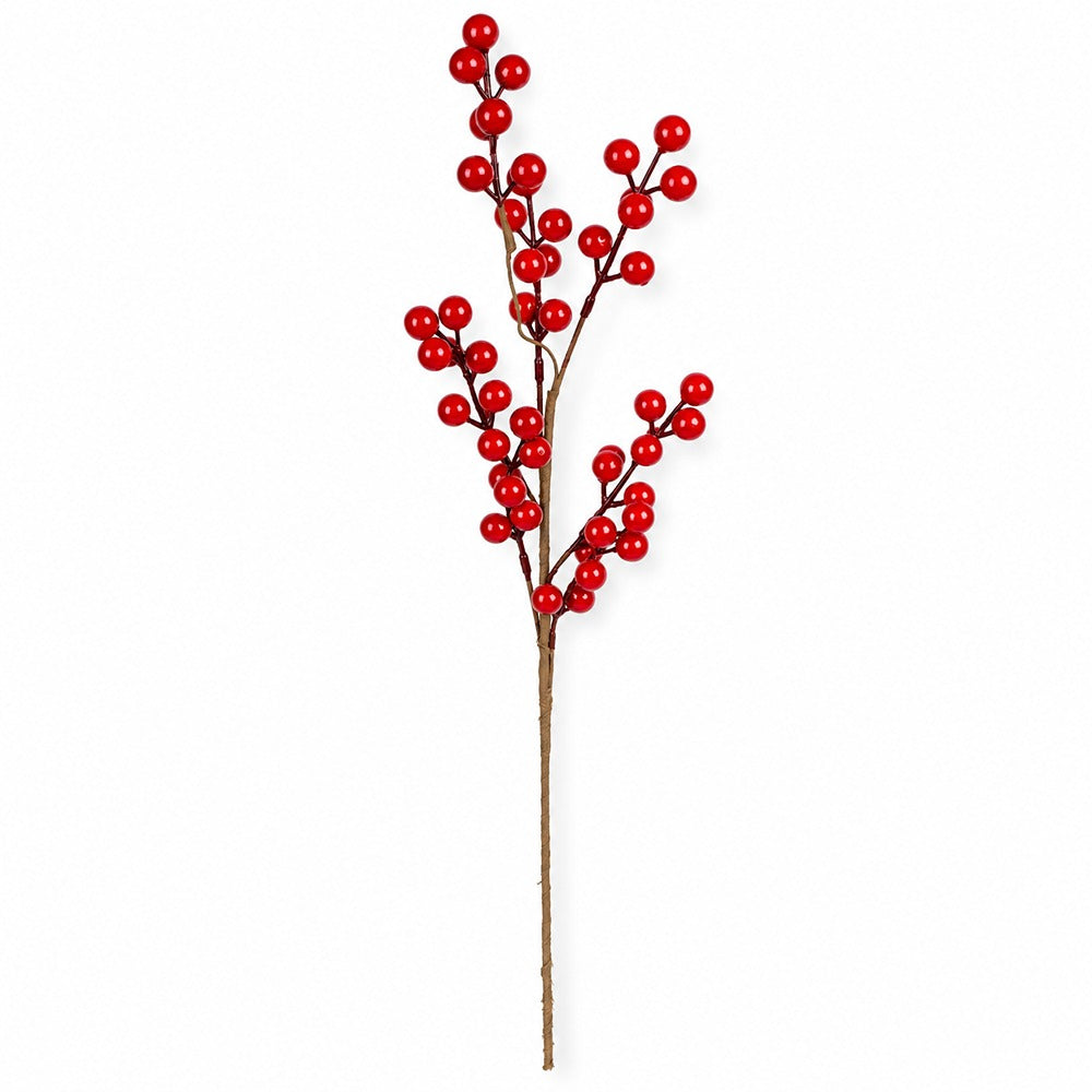 Single Berry Stem Red | 58cm Decorative Accent