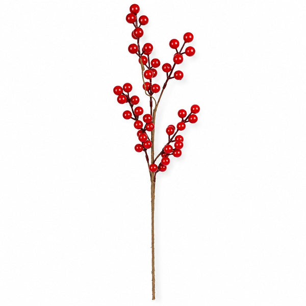 Single Berry Stem Red | 58cm Decorative Accent