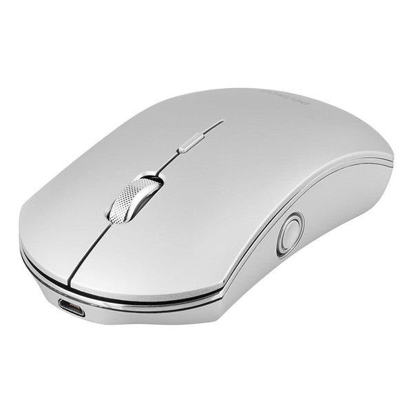 Deltaco Metallic Silver Wireless Office Mouse | USB-C Fast Charging