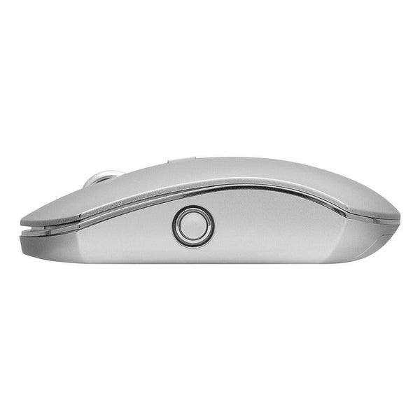 Deltaco Metallic Silver Wireless Office Mouse | USB-C Fast Charging