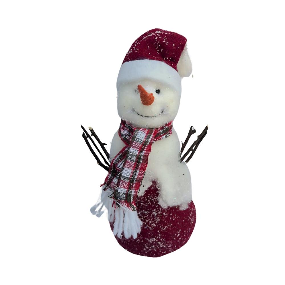 Snowman Standing Hat & Scarf Red