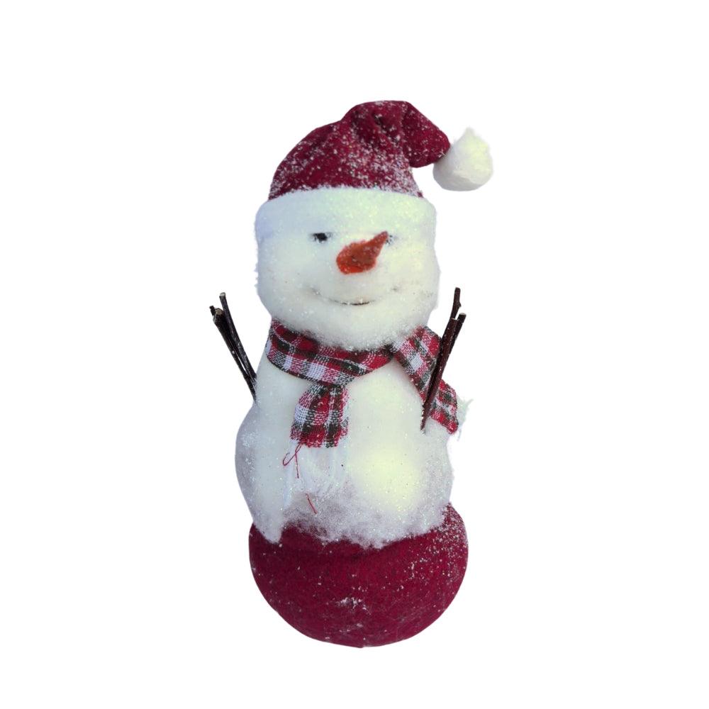 Snowman Standing Hat & Scarf Red
