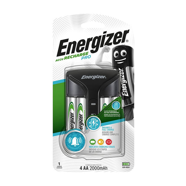 Energizer AA/AAA Charger with 4 AA 2000mAh Batteries | Smart Charging, LED