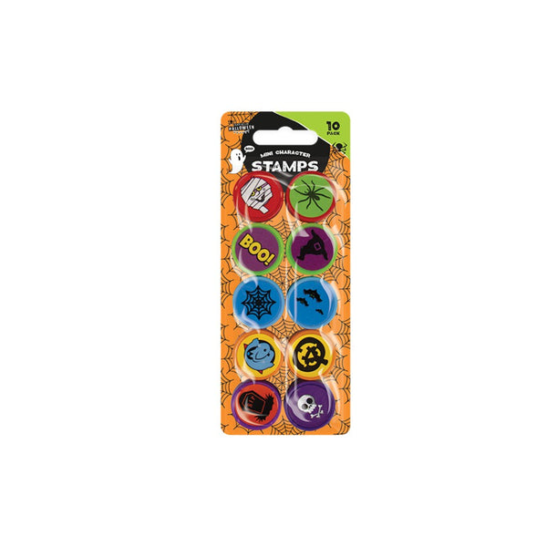 Halloween Mini Character Stamp Set - Pack of 10, Assorted Designs and Colours