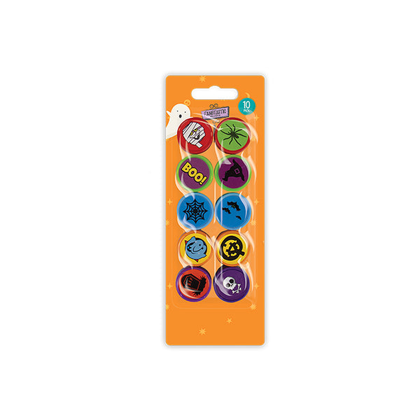 Halloween Mini Character Stamp Set - Pack of 10, Assorted Designs and Colours