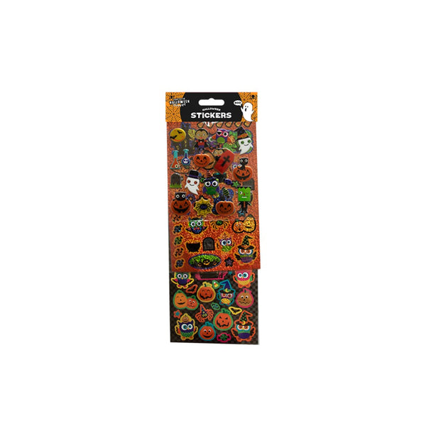 Assorted Halloween Glitter Sticker Pack - Bright Cartoon Designs