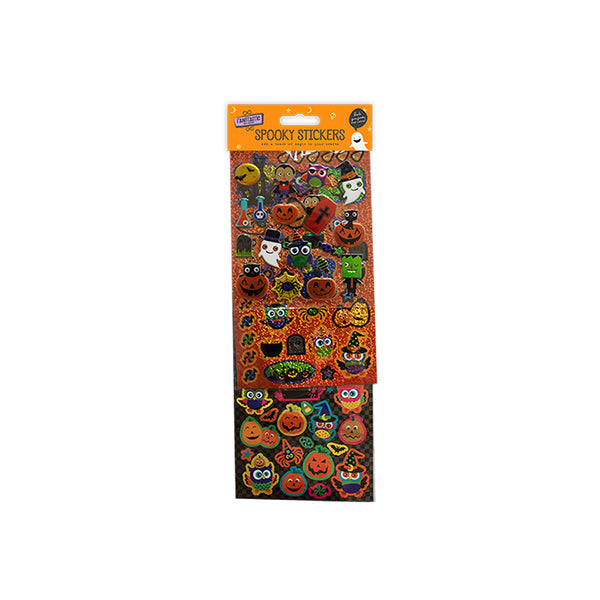 Assorted Halloween Glitter Sticker Pack - Bright Cartoon Designs