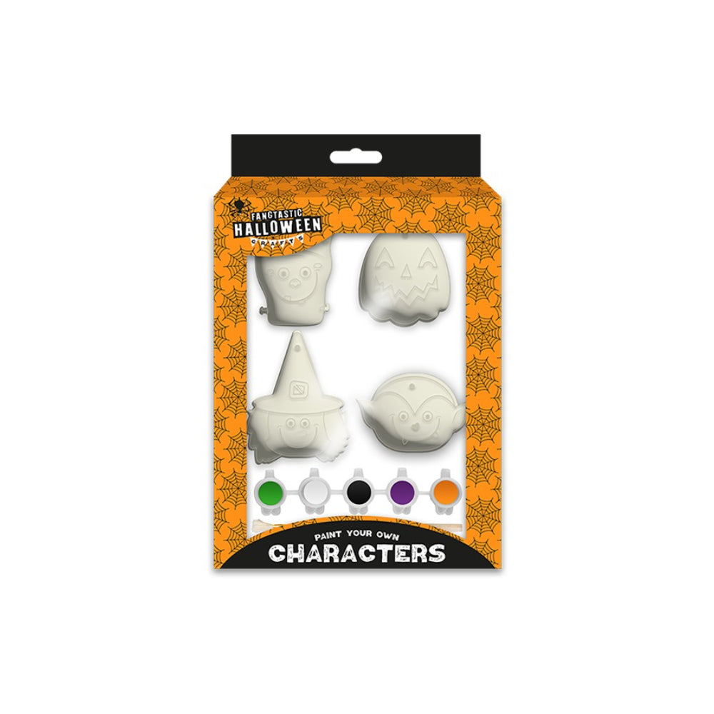 Halloween Paint Your Own Character Craft Kit - 4 Designs, 5 Paint Colours
