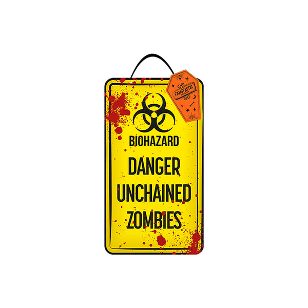 Halloween Horror Warning Hanging Plaque - 40 x 23cm, Assorted Designs