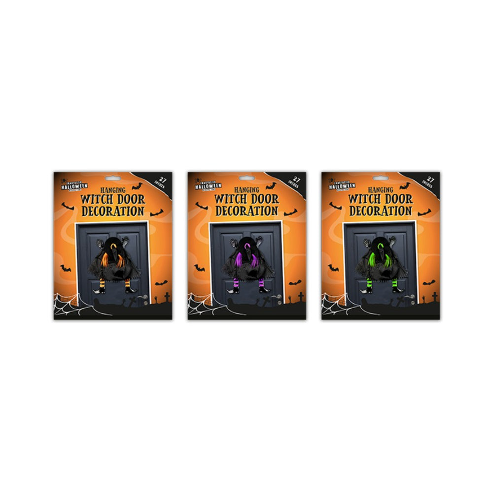 Hanging Halloween Witch Door Decoration - 27-Inch, Assorted Colours