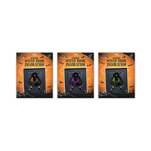 Hanging Halloween Witch Door Decoration - 27-Inch, Assorted Colours