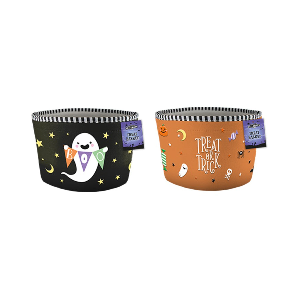 Embroidered Halloween Treat Basket - Assorted Designs, Reusable
