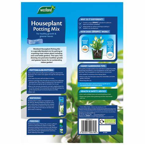 Westland Houseplant Potting Mix | Peat-Free 4L | Enhanced with Seramis