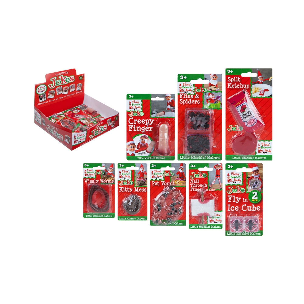 Naughty Elf Christmas Prank Toys - 8 Assorted Designs, Ages 3+