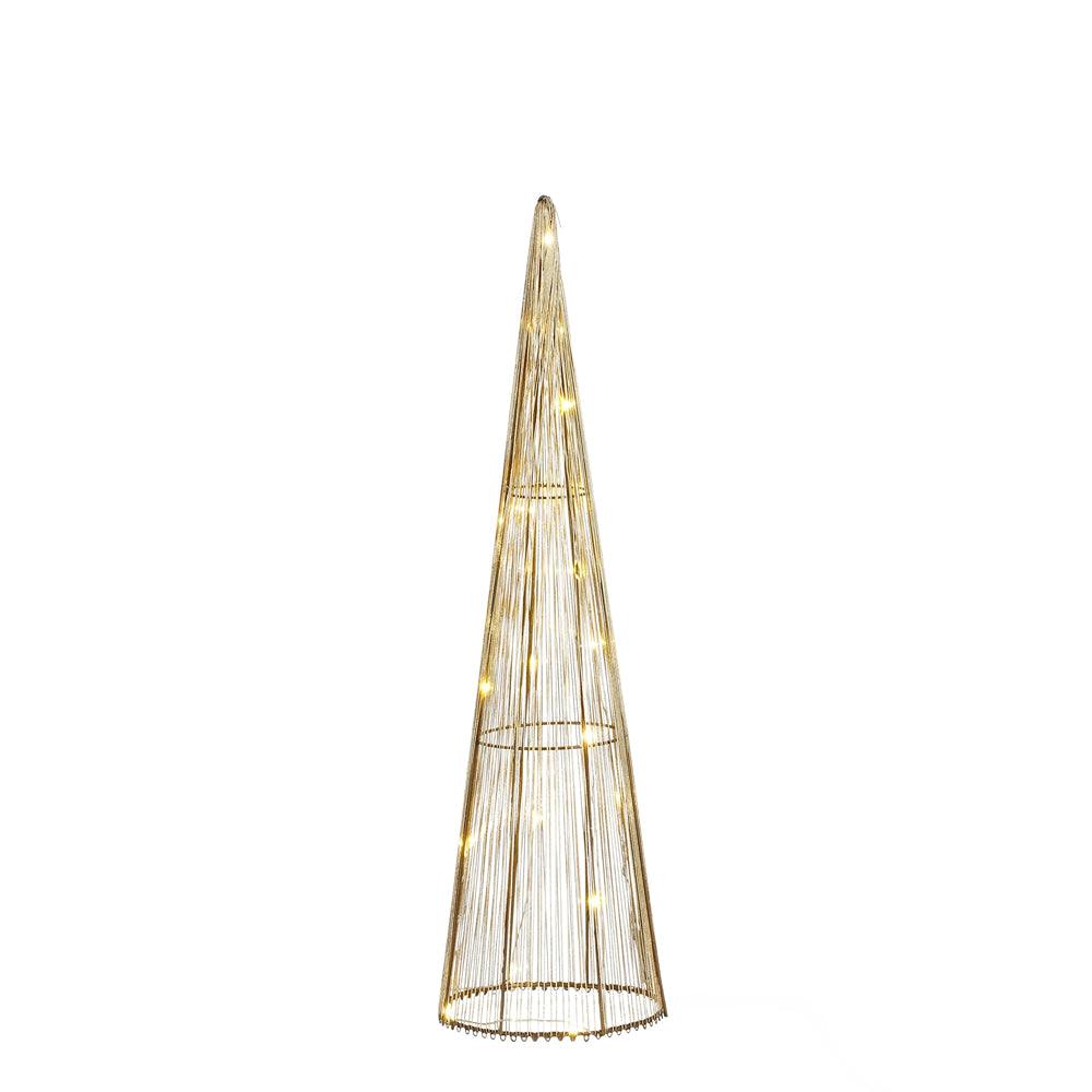 Warm White LED Cone Light Decoration | Champagne Finish