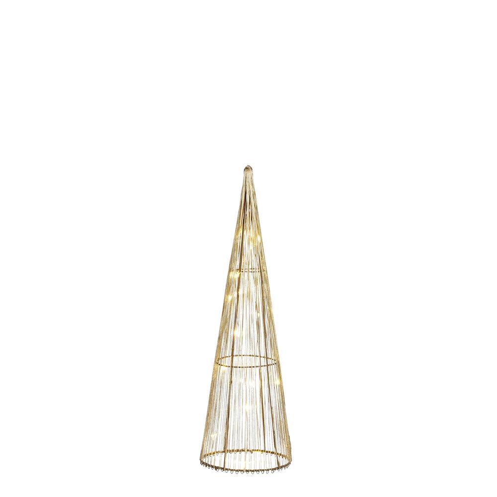 Warm White LED Cone Light Decoration | Champagne Finish
