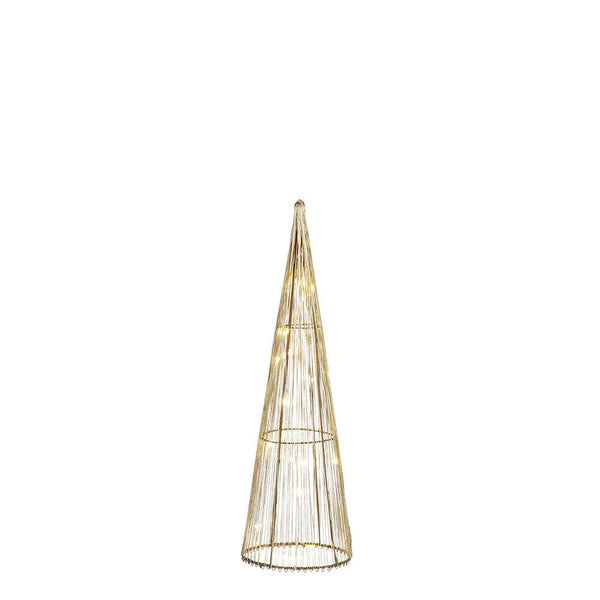 Warm White LED Cone Light Decoration | Champagne Finish