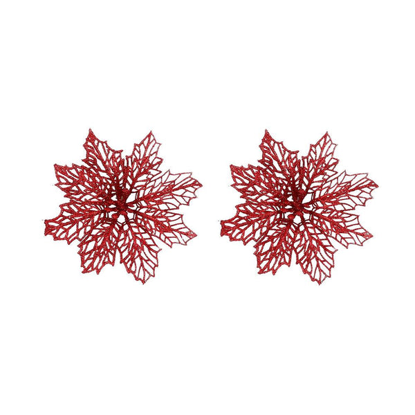 Christmas Red Poinsettia Clips 13.5cm | Pack of 2