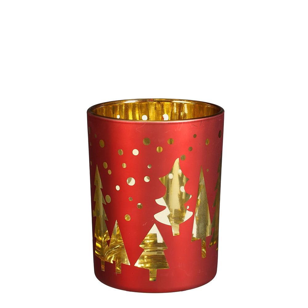 Red Christmas Tree Tealight Holder