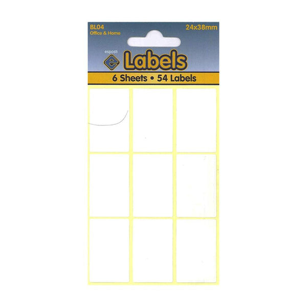 Esposti White Adhesive Labels | 24X38mm 6pk