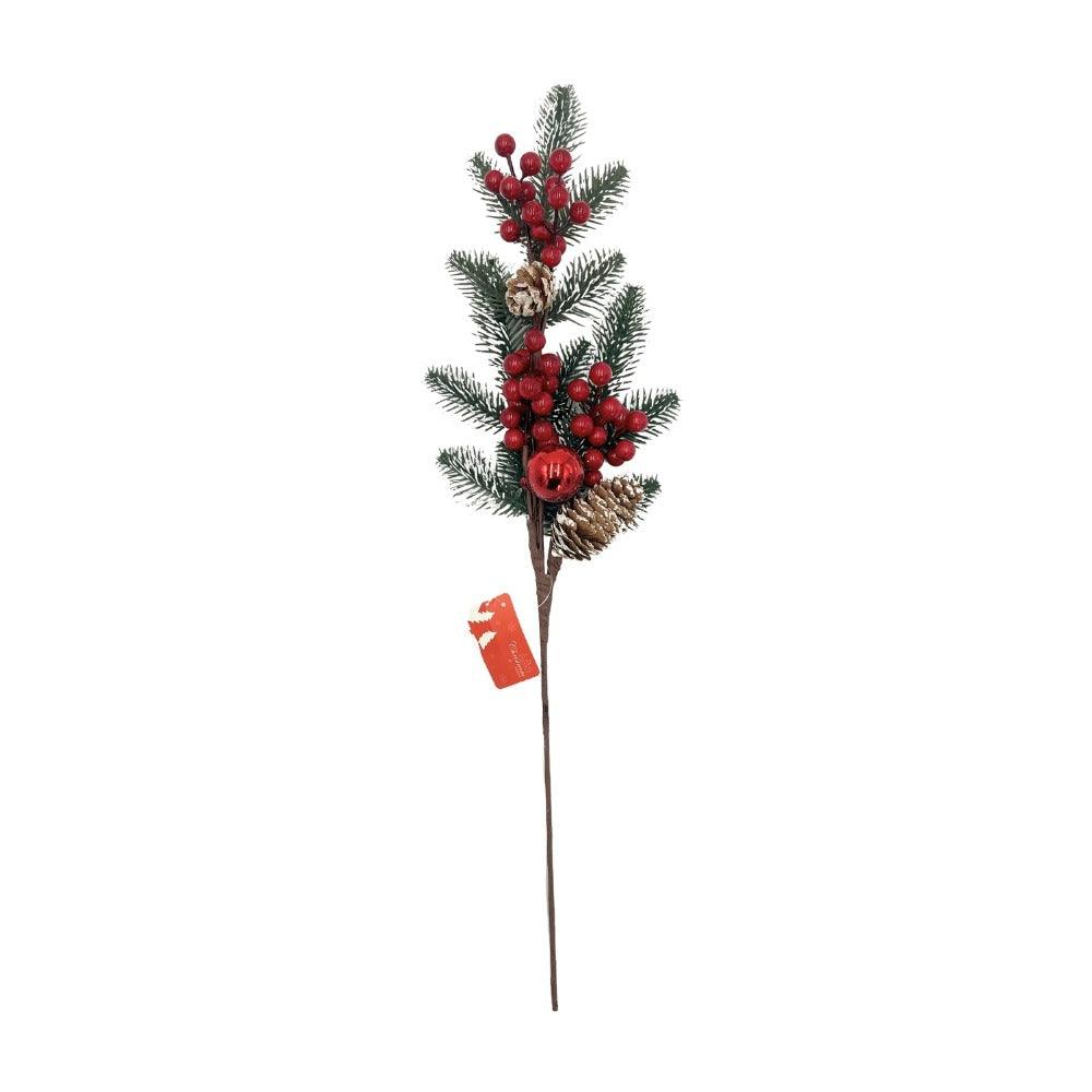Christmas Pine Cone Red Berry Pick | 60cm