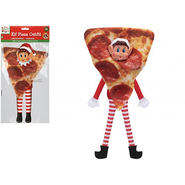 Christmas Elf Pizza Slice Fancy Dress Costume | One-Piece, Elf Headpiece