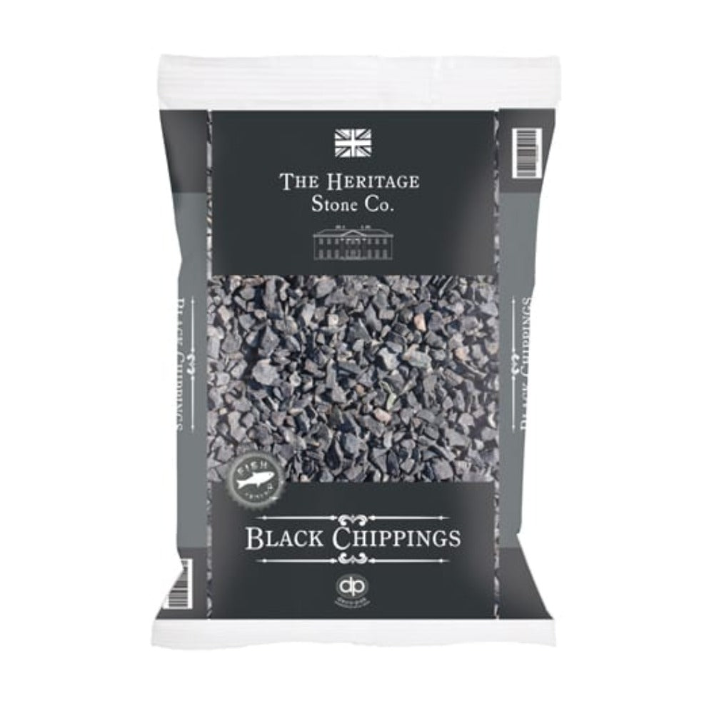 Charcoal Black Decorative Stone Chippings for Landscaping | 14mm