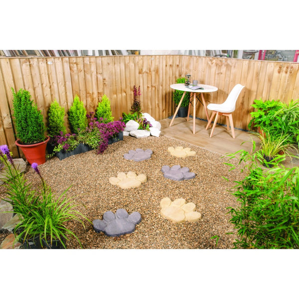 Animal Paw Twilight Stepping Stones | Assorted Colours, Paw-Print Design