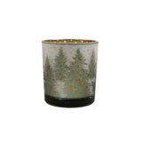 Forest Tea Light Holder | 7x8cm Glass with Tree Design