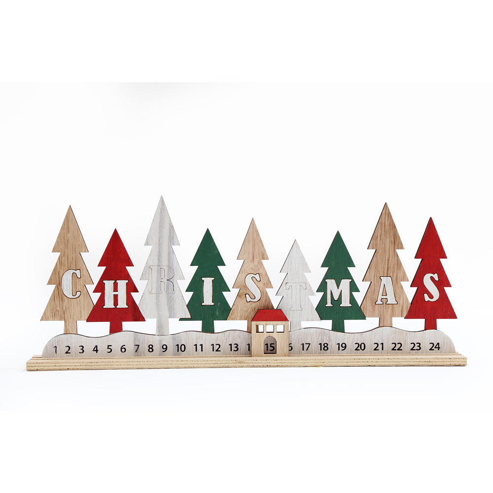 Christmas Wooden Tree Advent Calendar | 24-Day Countdown, 44 cm