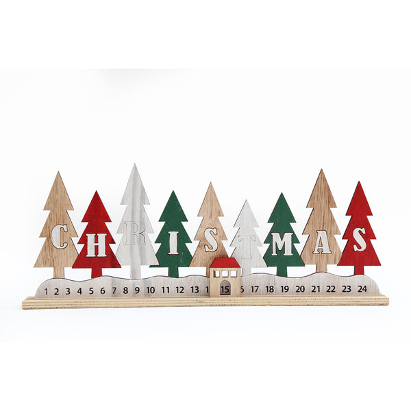 Christmas Wooden Tree Advent Calendar | 24-Day Countdown, 44 cm