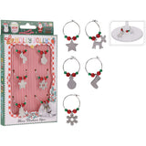 Christmas Glass Markers Set of 6 | Festive Table Decoration