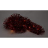 Red LED Light Up Tinsel Christmas Garland | 2.7cm