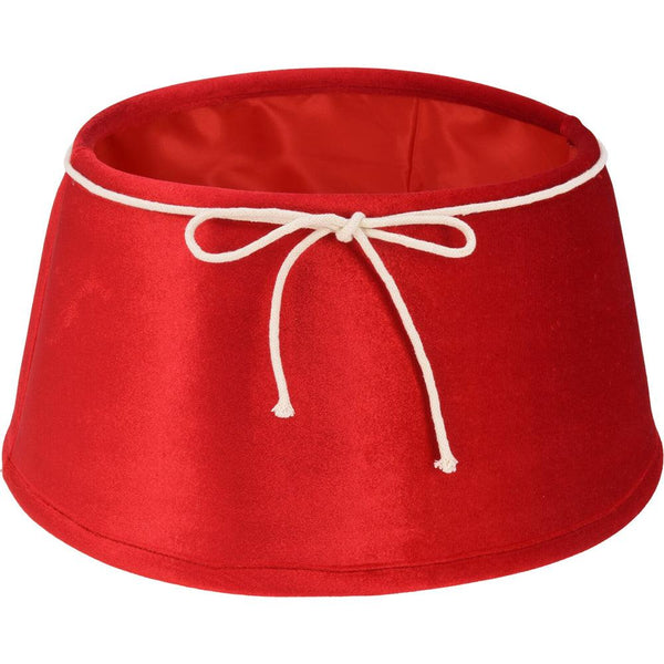 Red Christmas Tree Skirt With Bow | 50cm