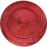 Red Metallic Christmas Charger Plate | 4 Pack Table Decoration