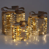 LED Light Up Gold Gift Boxes | Set of 3