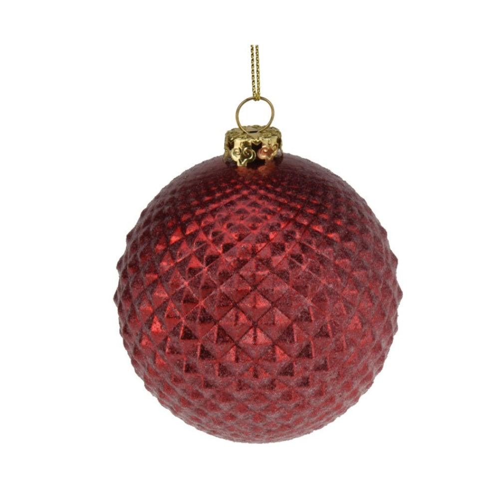 Red Diamond Effect Bauble | 8cm