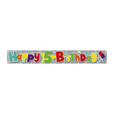 5th Birthday Happy Birthday Party Banner | Assorted Colours, Confetti Stars