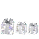 Micro LED Christmas Gift Box Decorations | Iridescent Set of 3