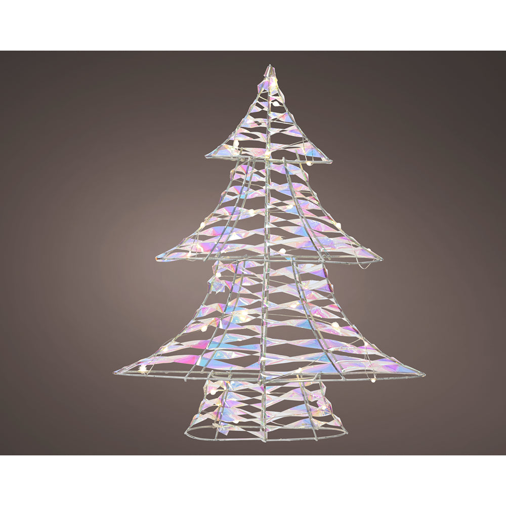 Christmas Iridescent Micro LED Tree | Warm White, 40 cm, Holographic Finish