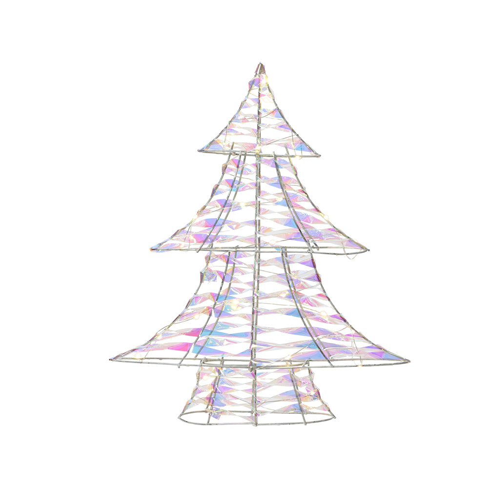 Christmas Iridescent Micro LED Tree | Warm White, 40 cm, Holographic Finish