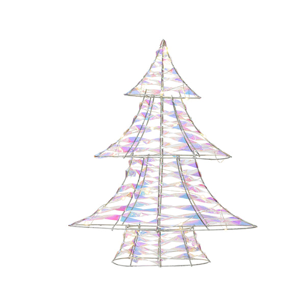Christmas Iridescent Micro LED Tree | Warm White, 40 cm, Holographic Finish